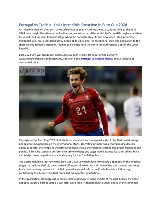 Portugal Vs Czechia Kral's Incredible Excursion In Euro Cup 2024