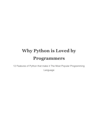 Features of Python