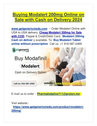 Get Modalert Safe and Simple Cash On Delivery & PayPal 2024