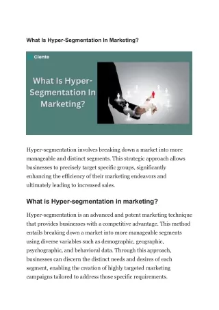 What Is Hyper-Segmentation In Marketing?