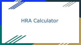 HRA Calculator for HRA Calculation in India 2023| HDFC Life