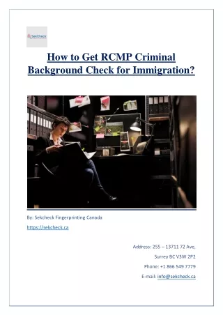 How To Get RCMP Criminal Background Check for Immigration