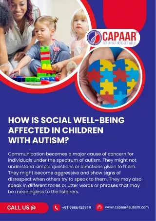 How is social well-being affected in children with Autism | CAPAAR