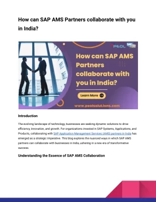 How can SAP AMS Partners collaborate with you in India_