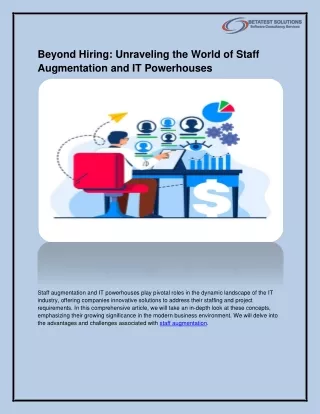 Beyond Hiring: Unraveling the World of Staff Augmentation and IT Powerhouses