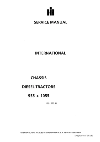 CASE IH 1055 Tractor Service Repair Manual