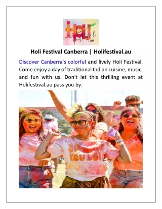 Holi Festival Canberra | Holifestival.au