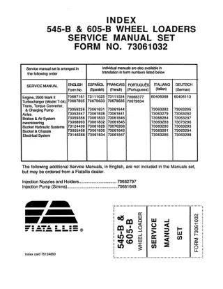 FiatAllis 545B Wheel Loader Service Repair Manual