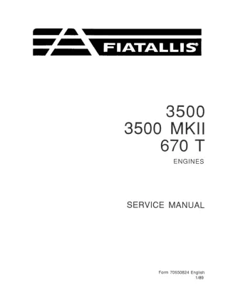 FiatAllis 645B Wheel Loader Service Repair Manual