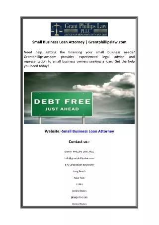 Small Business Loan Attorney  Grantphillipslaw.com