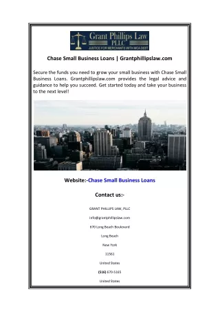 Chase Small Business Loans  Grantphillipslaw.com