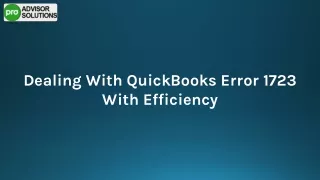 A Quick Guide To Fix QuickBooks Error 1723