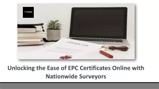 Unlocking the Ease of EPC Certificates Online with Nationwide Surveyors