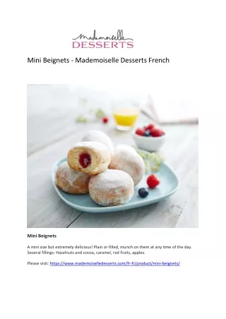 Mini Beignets - Mademoiselle Desserts French