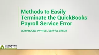 Easy guide for QuickBooks Payroll Service Error