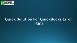 Simple Guide To Resolve QuickBooks Error 15101