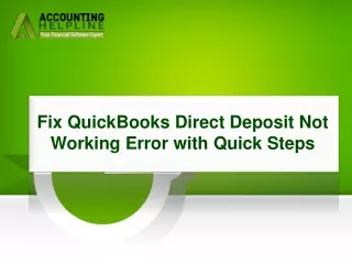 Easy Way to Fix QuickBooks Direct Deposit Not Working Error