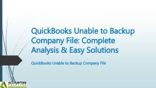 Easy guide for QuickBooks Unable to Backup Company File issue