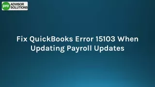 Instant Method To Troubleshoot QuickBooks Error 15103