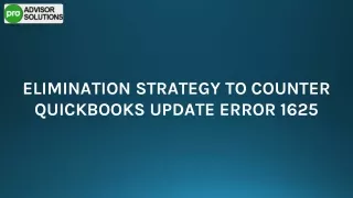 Easy Way To Fix QuickBooks Update Error 1625