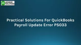 Easy Steps To Fix QuickBooks Payroll Update Error PS033