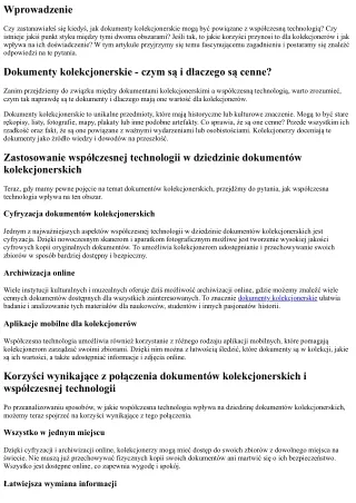 Dokumenty kolekcjonerskie a współczesna technologia – czy to się łączy?