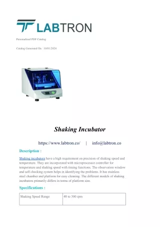 Shaking Incubator