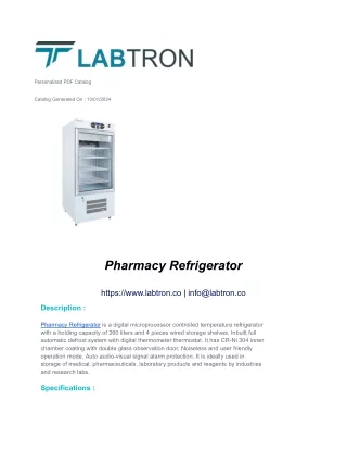 Pharmacy Refrigerator