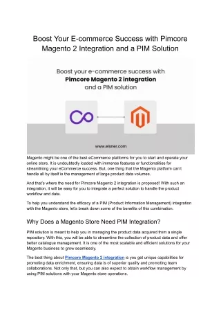 E-commerce Success with Pimcore Magento 2 Integration and a PIM Solution