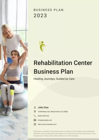 rehabilitation center business plan