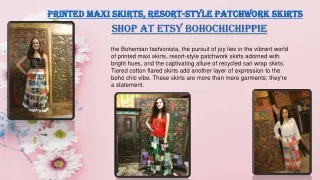 Printed Maxi Skirts, Resort-style Patchwork Skirts