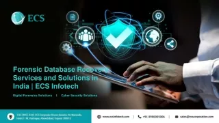 Forensic Database Recovery Services And Solutions in India - ECS Infotech