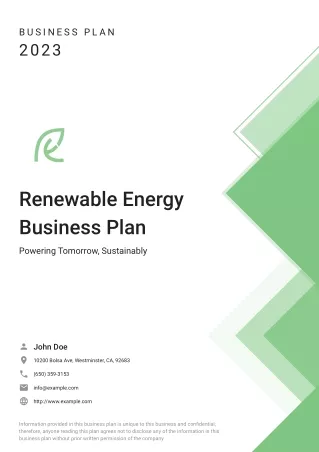 renewable energy business plan