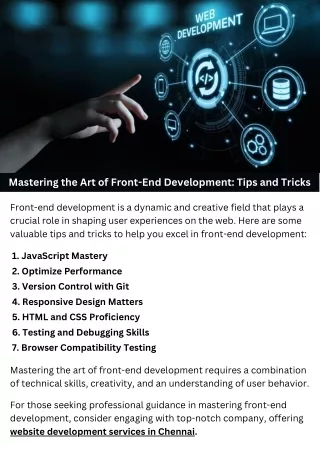 Mastering the Art of Front-End Development: Tips and Tricks