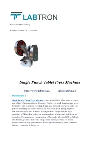 Single Punch Tablet Press Machine