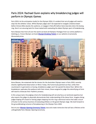Paris 2024Rachael Gunn explains why breakdancing judges will perform in Olympic Games