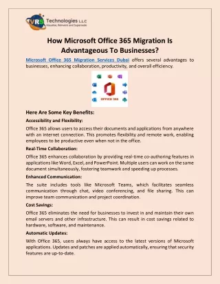 How Microsoft Office 365 Migration Is Advantageous To Businesses?