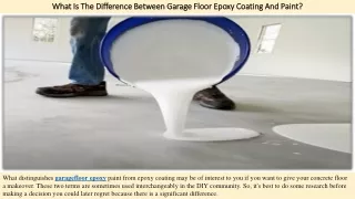 What Is The Difference Between Garage Floor Epoxy Coating And Paint