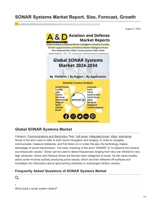 SONAR Systems Market Report Size Forecast Growth