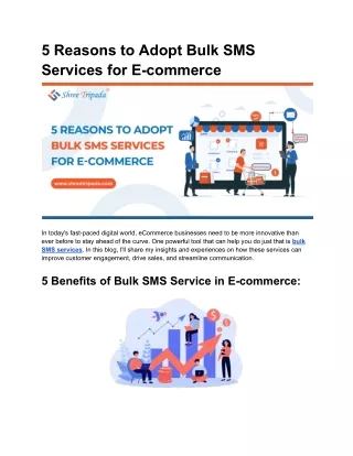 5 Reasons to Adopt Bulk SMS Services for E-commerce