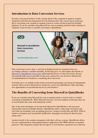 Maxwell to QuickBooks Data Conversion Services