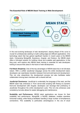 MEAN Stack Development Training in Ahmedabad