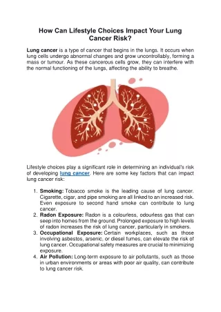 How Can Lifestyle Choices Impact Your Lung Cancer Risk?