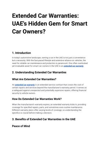 Extended Car Warranties_ UAE's Hidden Gem for Smart Car Owners_