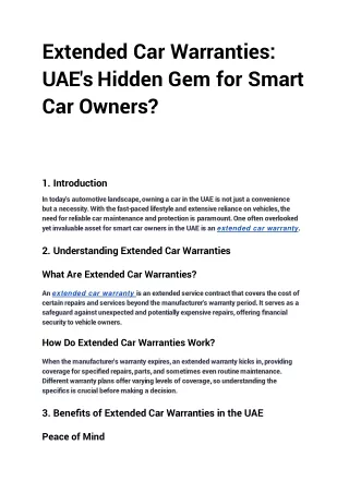 Extended Car Warranties_ UAE's Hidden Gem for Smart Car Owners_