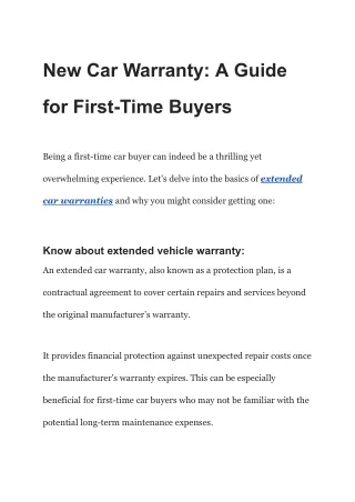 New Car Warranty_ A Guide for First-Time Buyers