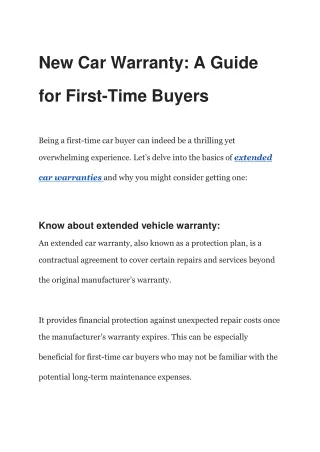 New Car Warranty_ A Guide for First-Time Buyers