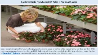 Gardenin Hacks From Benedict T Palen Jr For Small Spaces