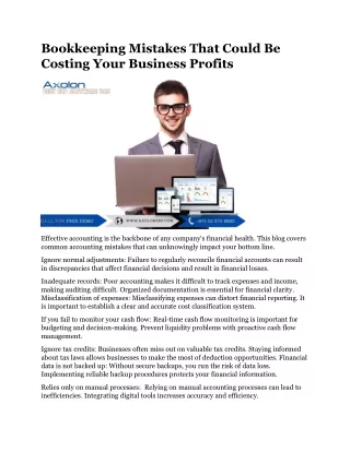 Bookkeeping Mistakes That Could Be Costing Your Business Profits