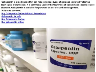 Buy Gabapentin  Online to cure seizure